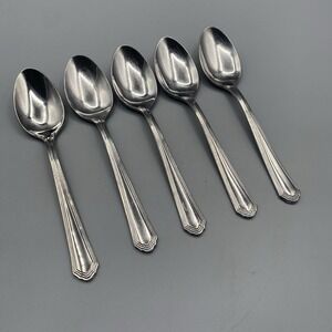 Lenox ARCHWAY Oval Soup Spoons 5pcs Stainless Flatware 18/10 Place Table